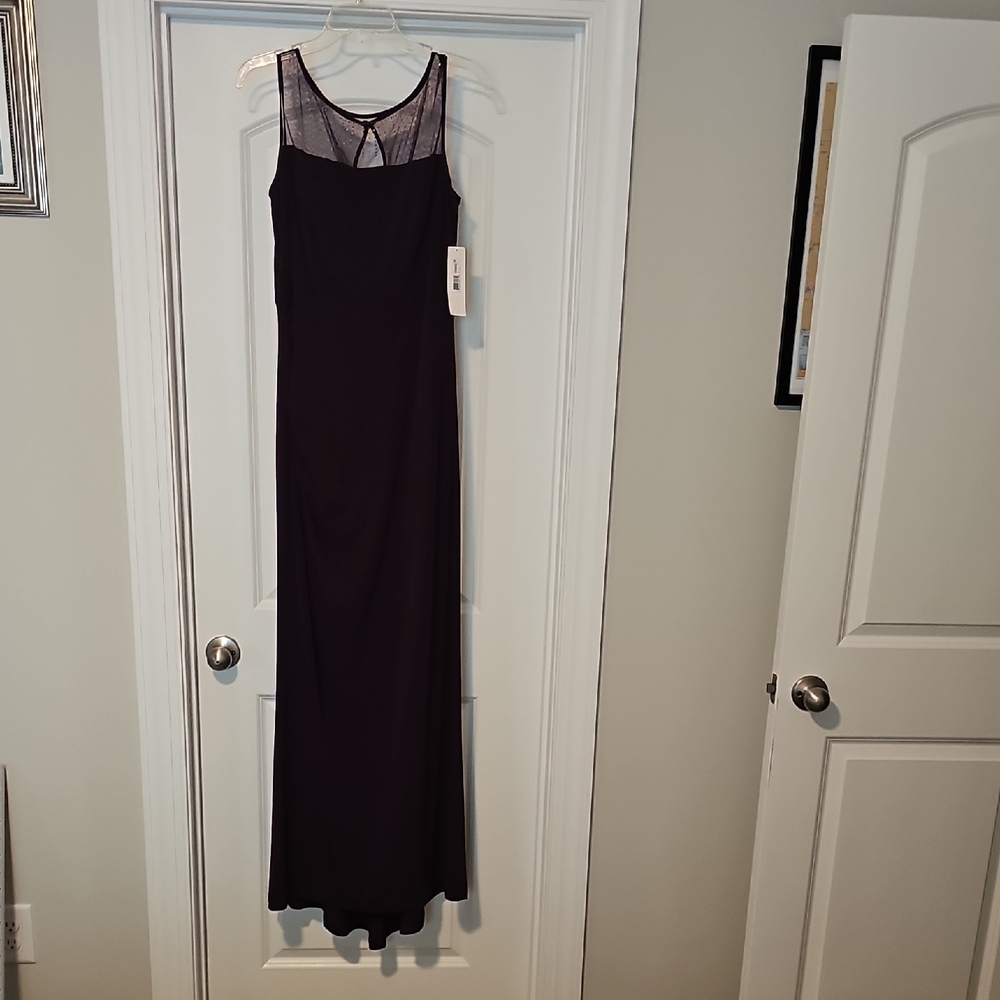 Eliza J Purple Sleeveless Scoop Neck Maxi Gown